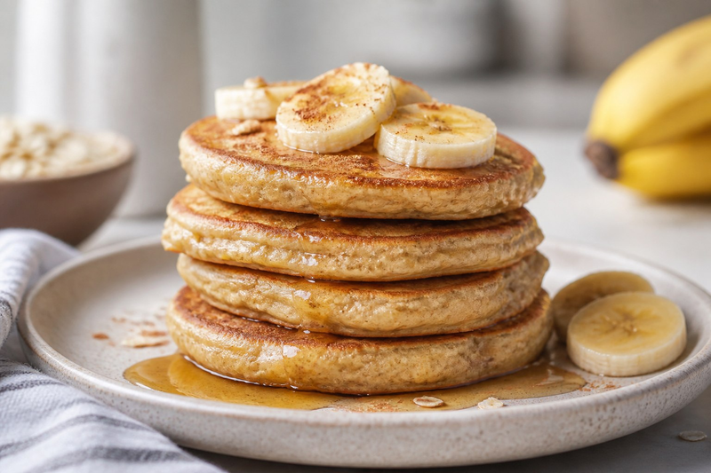 Guilt-Free Banana Oat Pancakes